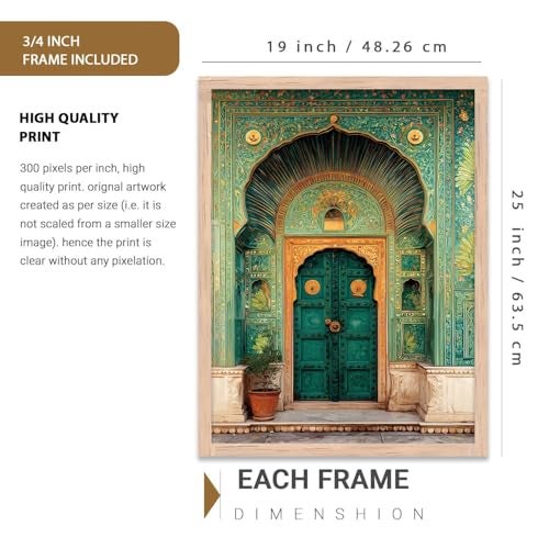 kotart Indian Art Traditional Paintings for Living Room | Framed Wall Painting for Home Room Bedroom Office Wall Décor | Wall Poster With frames Set of 3 (19X25 inch) - Image 2