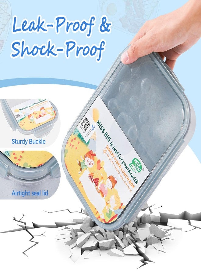 MISS BIG® Bento Box,Bento Box Adult,Lunch Box,Ideal Leak Proof Lunch Containers,No BPAs and No Chemical Dyes Bento Lunch Box,Dishwasher and Microwave Safe Lunch Containers for Adults(1900ml Gray) - Image 2