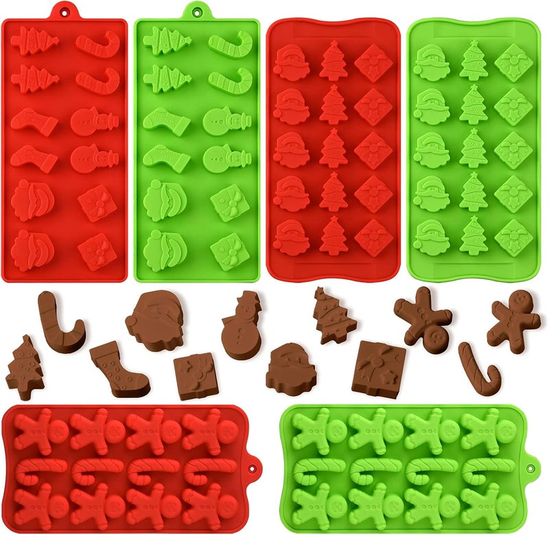 Actvty Christmas Silicone Chocolate and Candy Molds - 6 Pack - Image 1