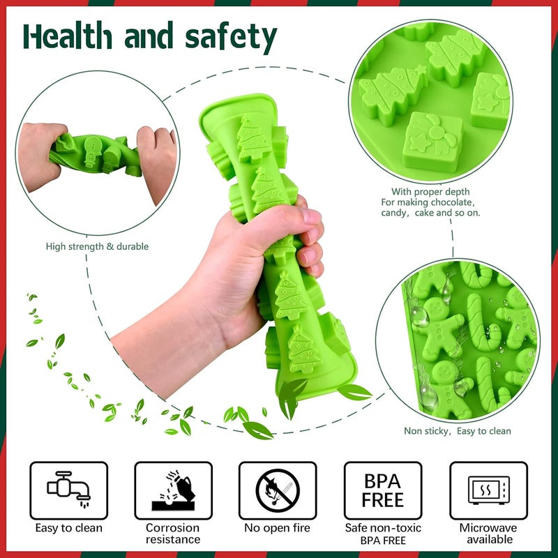 Actvty Christmas Silicone Chocolate and Candy Molds - 6 Pack - Image 3