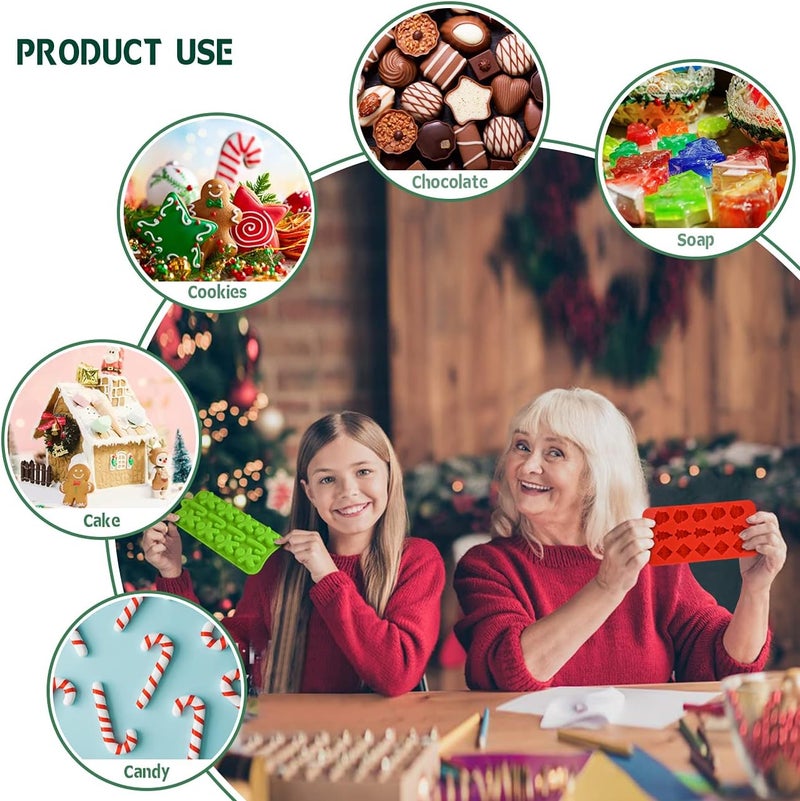 Actvty Christmas Silicone Chocolate and Candy Molds - 6 Pack - Image 5