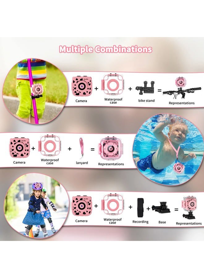 Ourlife Kids Waterproof Camera, Kids Camera for 3-12 Year Old Boys Girls Christmas Birthday Gifts Camera for Kids Underwater Sports Camcorder Camera 1.77 Inch Screen with 8GB Card - Image 5