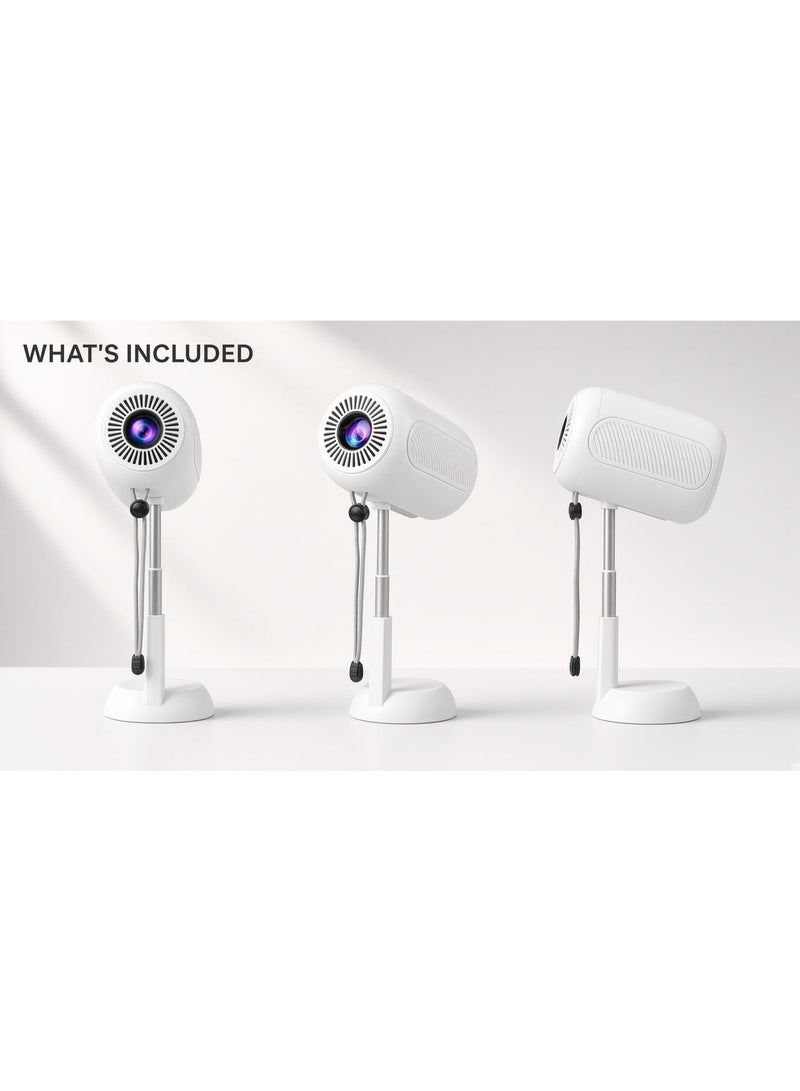 Smartbarry HT10 Portable 4K Smart Projector, Android 11, Electric Focus, 5G WiFi Connectivity, Telescopic Stand, Home Cinema Video Projector for Movies, Gaming, Streaming, Presentations & Indoor Entertainment, Large Screen Projection System for Home, Bedroom & Office - Image 2
