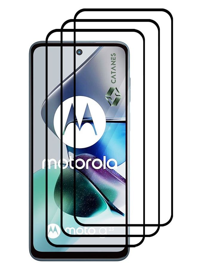 CATANES 3 Pack For Moto G23 Screen Protector Tempered Glass Full Glue Back - Image 2