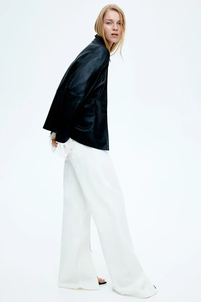 H&M Collared leather jacket