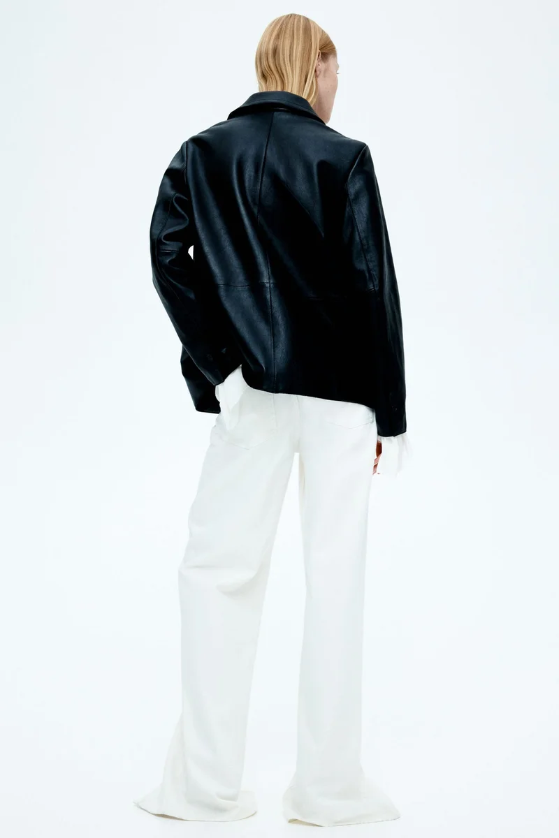 H&M Collared leather jacket
