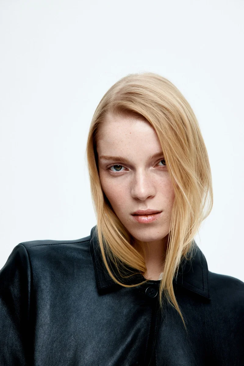 H&M Collared leather jacket