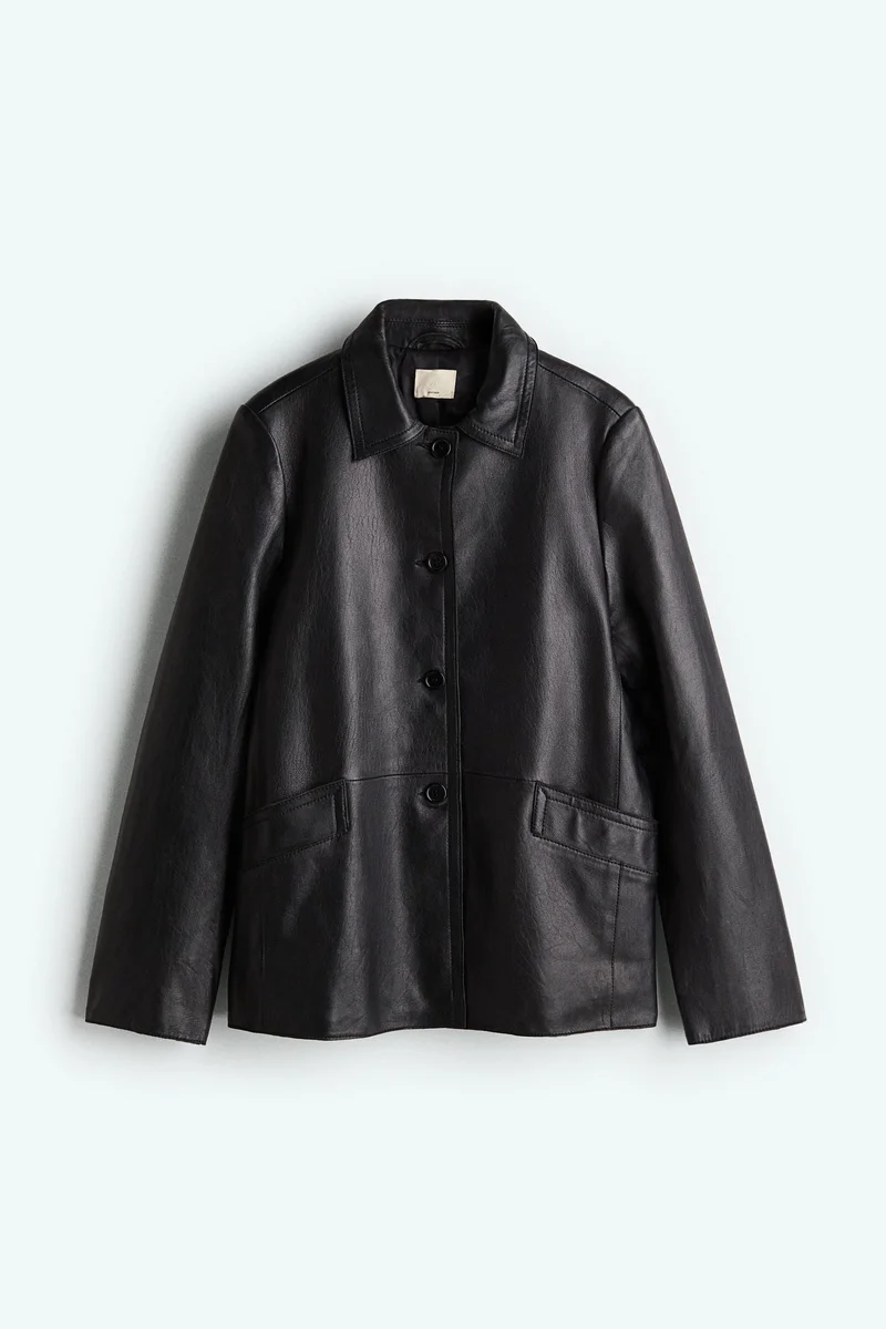 H&M Collared leather jacket