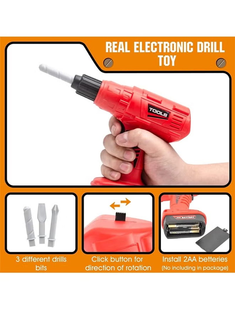 جمال مجموعة أدوات الأطفال - 41 قطعة ألعاب أداة لعب متينة للأطفال الصغار ، ألعاب حفر كهربائية للأطفال ، مجموعة أدوات بناء مجموعة ملحقات مجموعة اللعب هدية للبنات الأولاد الأعمار 3 4 5 6 7 8 سنوات - Image 4