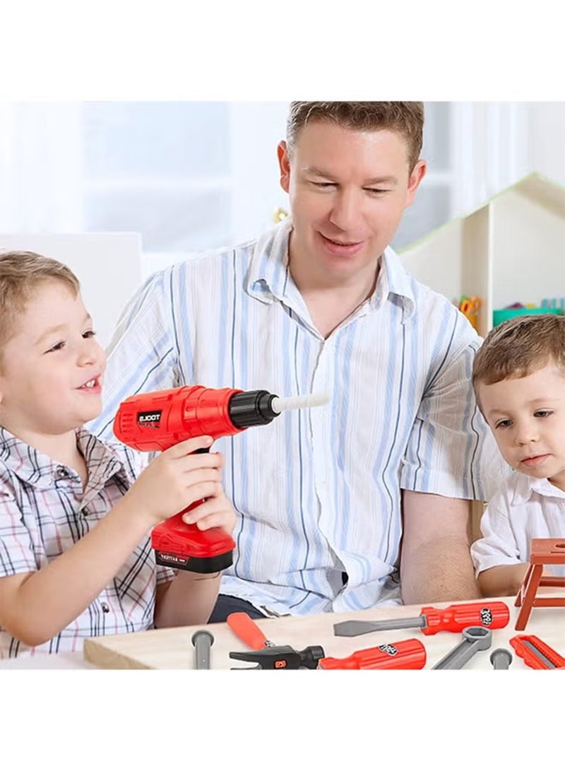 جمال مجموعة أدوات الأطفال - 41 قطعة ألعاب أداة لعب متينة للأطفال الصغار ، ألعاب حفر كهربائية للأطفال ، مجموعة أدوات بناء مجموعة ملحقات مجموعة اللعب هدية للبنات الأولاد الأعمار 3 4 5 6 7 8 سنوات - Image 3