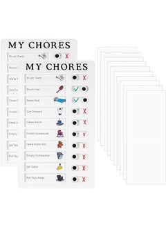 erorex 2 Pieces Chore Chart For Kids 4.7X7.9 Inch Detachable Message Board Portable Chore Chart Memo Plastic Board With 10 Replacement Cardstocks To Do List For Home Routine Planning  - Image 1