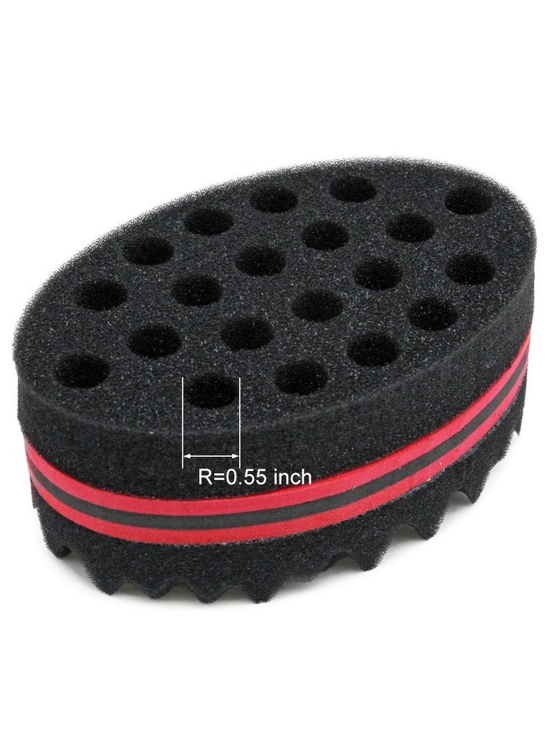 ORiTi - Big Holes Barber Hair Brush Sponge Dreads Locking Twist Afro Curl Coil Wave Hair Care Tool, 1 Pcs with 1 Pc Hair Pick - Image 1