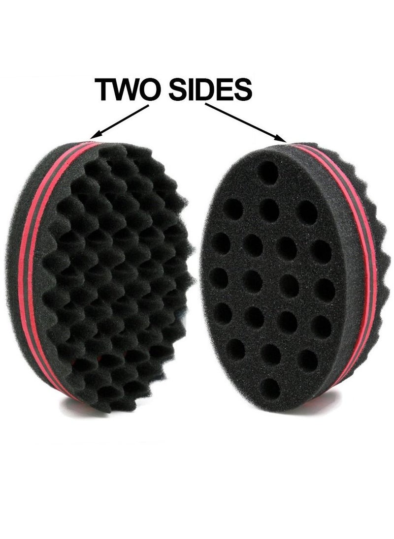 ORiTi - Big Holes Barber Hair Brush Sponge Dreads Locking Twist Afro Curl Coil Wave Hair Care Tool, 1 Pcs with 1 Pc Hair Pick - Image 1