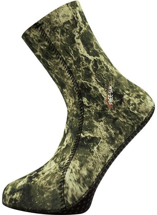 Free-Sub - 5mm Opencell Expert Green Camouflage Sole Diving Socks - Image 1