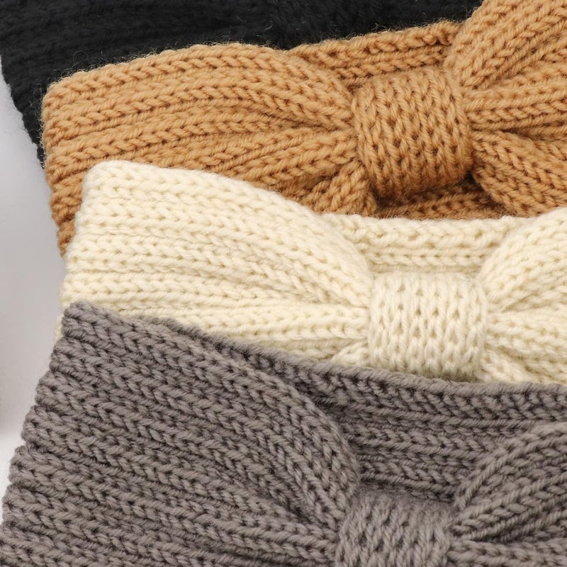 DRESHOW Knit Crochet Headband for Women Ear Warmer Soft Turban Stretch Warmer Headbands Winter Fashion Head Wrap - Image 2
