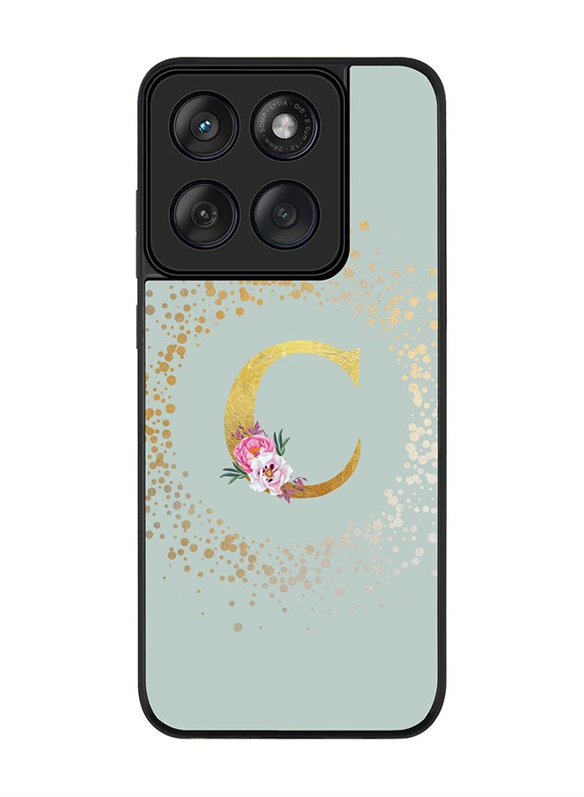 Stylizedd For Motorola MOTO Edge 60 Fusion/ Edge 60 Case,Slim fit Camera Protection, Shockproof Thin Phone cover  - Custom Monogram Floral - C  (Light Grey ) - Image 1