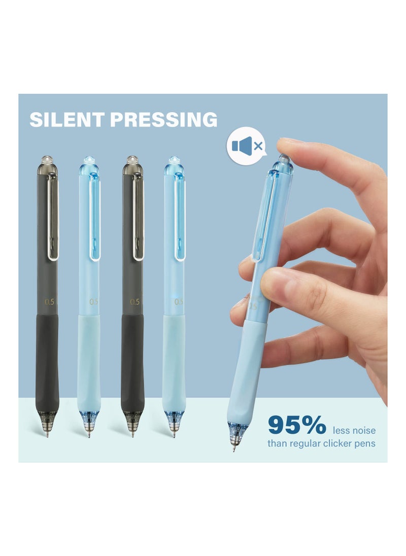 Generic - 12PCS Gel Pens Set - Quick Dry 0.5mm Fine Point Retractable Rolling Ball Pens with 6 Black & 6 Blue Inks, Silent Click for Journaling, Notetaking, Drawing & Sketching, Smooth Non-Bleed Writing. - Image 1