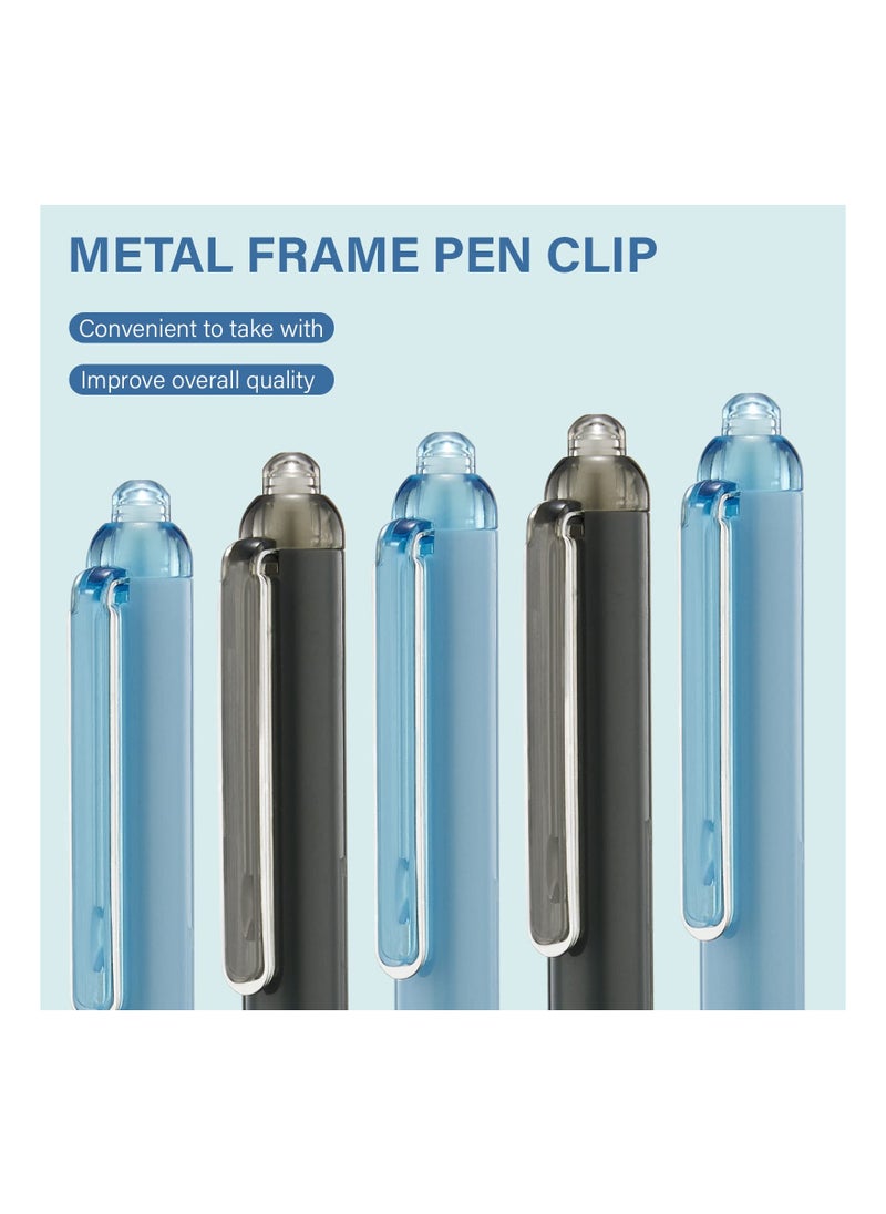 Generic - 12PCS Gel Pens Set - Quick Dry 0.5mm Fine Point Retractable Rolling Ball Pens with 6 Black & 6 Blue Inks, Silent Click for Journaling, Notetaking, Drawing & Sketching, Smooth Non-Bleed Writing. - Image 1