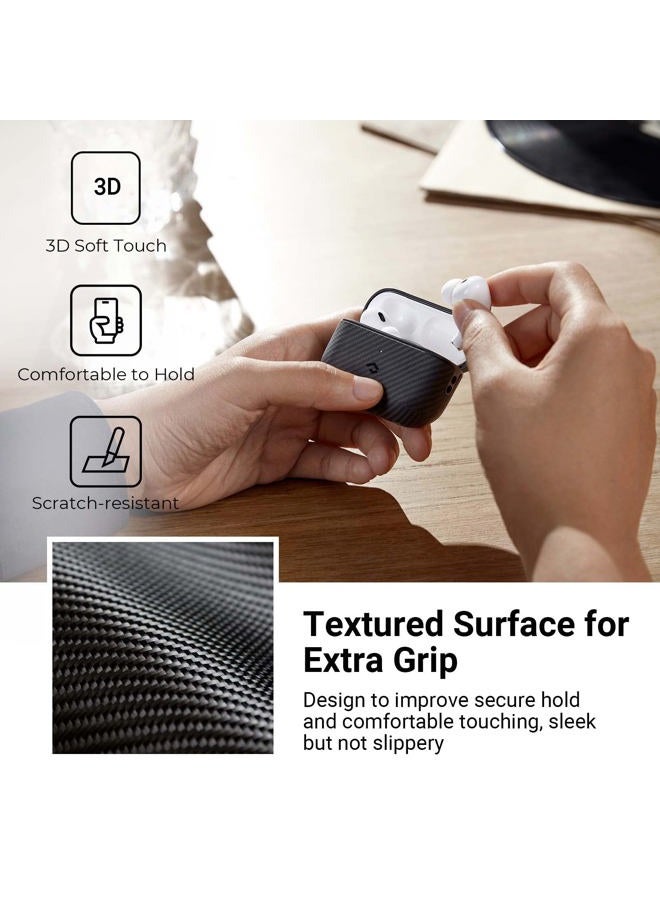 PITAKA for AirPods Pro 2 Case, Slim-Fit Shockproof Protective AirPods Pro 2nd Generation Case, Compatible with MagSafe, 600D Aramid Fiber Made - Image 3