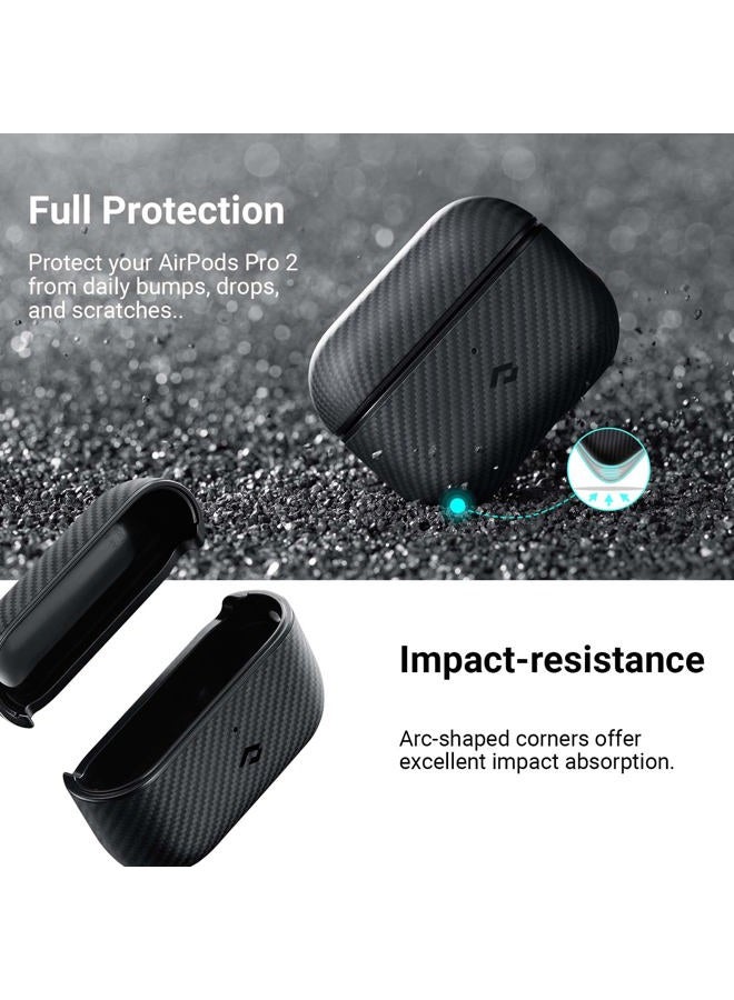 PITAKA for AirPods Pro 2 Case, Slim-Fit Shockproof Protective AirPods Pro 2nd Generation Case, Compatible with MagSafe, 600D Aramid Fiber Made - Image 4