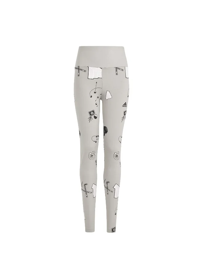 اديداس adidas Jg Bluv Leg Grey Training Tights 7-8Y