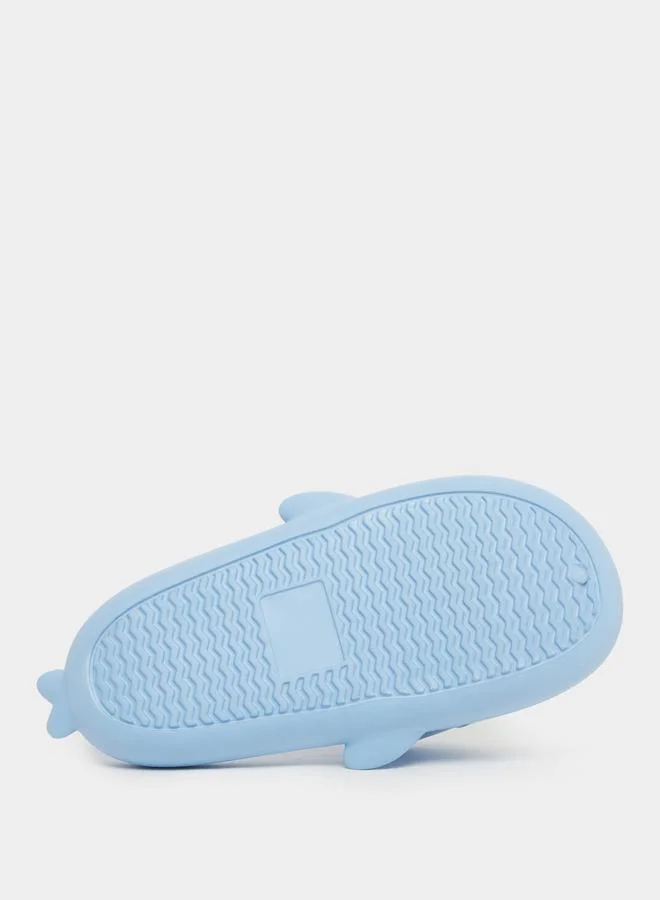 Styli Styli Blue Penguin Print Slip-On Slides