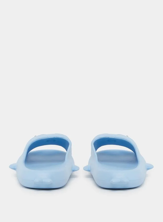 Styli Styli Blue Penguin Print Slip-On Slides