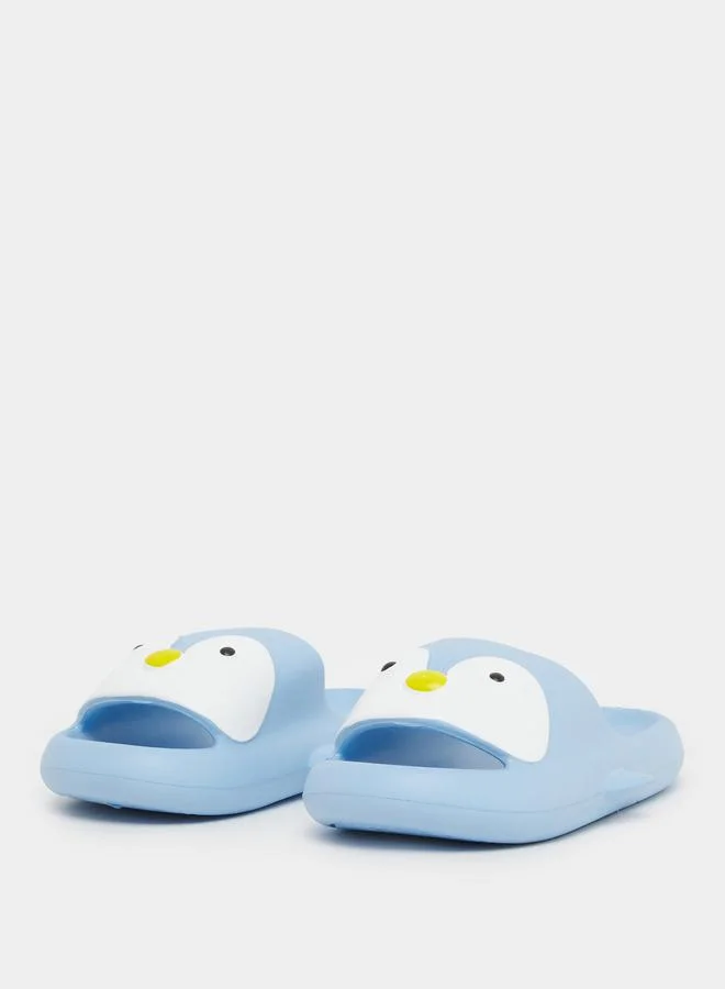 ستايلي Styli Blue Penguin Print Slip-On Slides