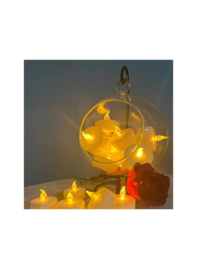 The Bros 24pcs Glass LED Flameless Candles,Bright Tealights,Electric Candles,Battery Tea Lights Flickering Realistic LED Tealights Long Lasting Operated Candles Decoration for Party Home Wedding - Image 4