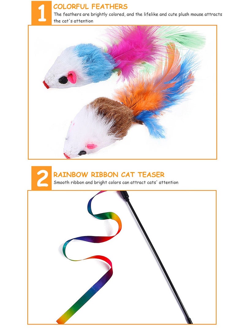 كيدل مجموعة ألعاب تفاعلية للقطط الصغيرة مكونة من 24 قطعة للقطط التي تعيش داخل المنزل للمطاردة والتمرين - Image 2