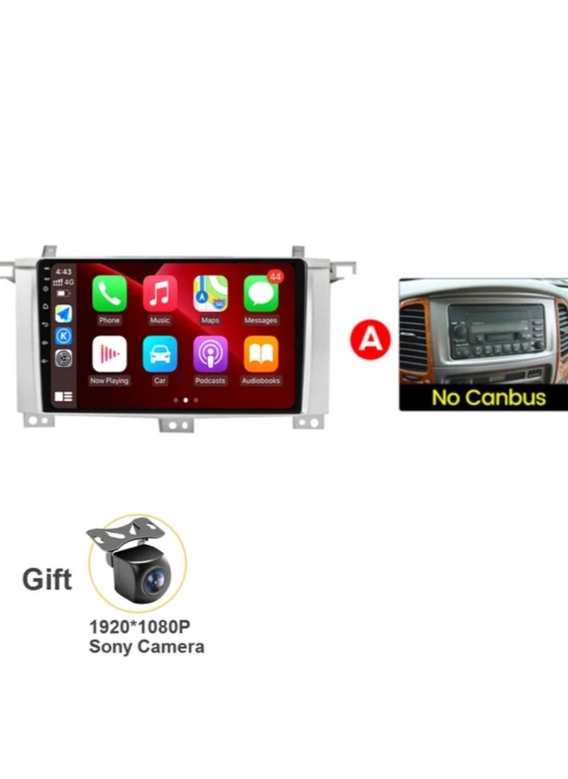 For Toyota Land Cruiser 2002-2007 GXR LC 100 Android Car Stereo 4GB RAM Support Apple Carplay Android Auto Wireless Fast Interface Quick Boot AHD Camera Included SIM Card Support Bluetooth USB