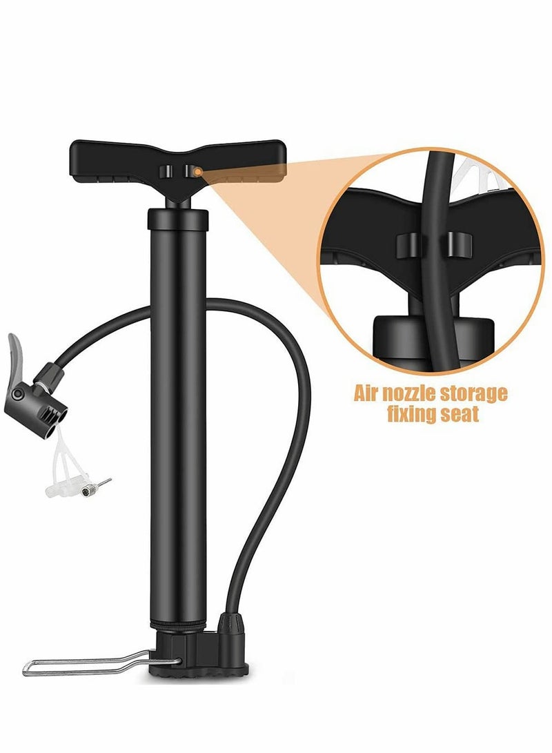 KASTWAVE Bike Pump, [120PSI Fast Inflate] Portable Floor Pump Ergonomic Anti-Leak Bicycle Air Pump for Road, Mountain & BMX Bike Automatically Fit for Presta Schrader with Ball Needle, Motorboat Valve - Image 5