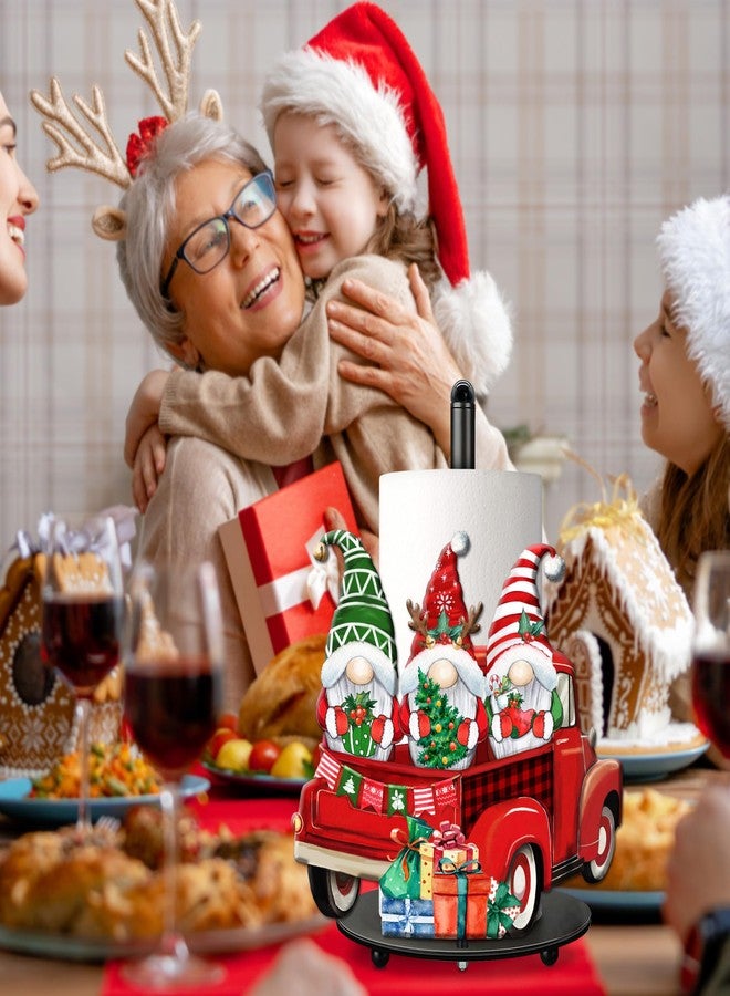 بنياتا زينة أقزام عيد الميلاد، زينة عيد الميلاد للمنزل والمطبخ، ديكورات الحمام والمطبخ، ديكورات الشاحنات الحمراء، حوامل مناشف ورقية على شكل أقزام عيد الميلاد - Image 5
