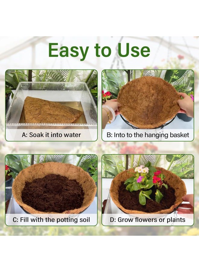 Halatool 6PCS Coco Fiber Liner 10 Inch Coconut Fiber Planter Liner 100% Natural Coco Fiber Liners for Planters Round Coco Coir Hanging Basket Liners for Flowers Vegetables - Image 5