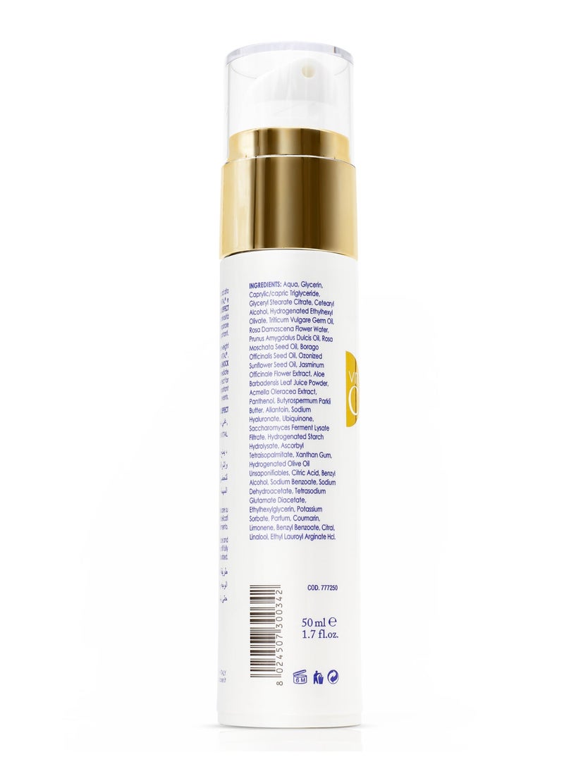 Glimore Shock Effect Face Cream 50 ml – Instant Wrinkle-Smoothing & Firming Primer – Rose Water + Hyaluronic Acid + Sweet Almond & Rose-Hip Oils – Pre-Makeup Flash Treatment – All Skin Types - Image 2
