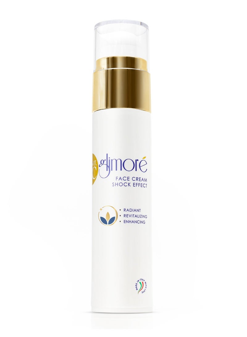 Glimore Shock Effect Face Cream 50 ml – Instant Wrinkle-Smoothing & Firming Primer – Rose Water + Hyaluronic Acid + Sweet Almond & Rose-Hip Oils – Pre-Makeup Flash Treatment – All Skin Types - Image 1