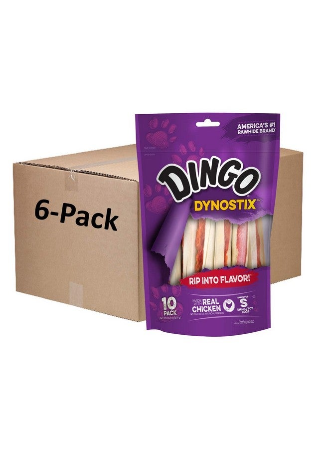 Dingo DynoStix 10 Count, Rawhide Sticks For Small Dogs, Made With Real Chicken, Pack of 6 - Image 1