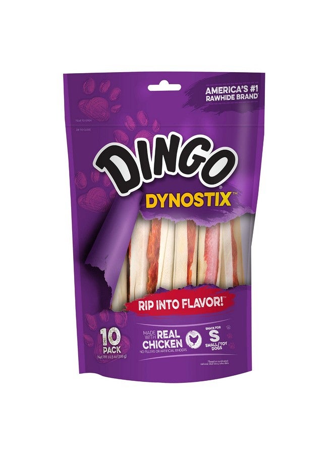 Dingo DynoStix 10 Count, Rawhide Sticks For Small Dogs, Made With Real Chicken, Pack of 6 - Image 2
