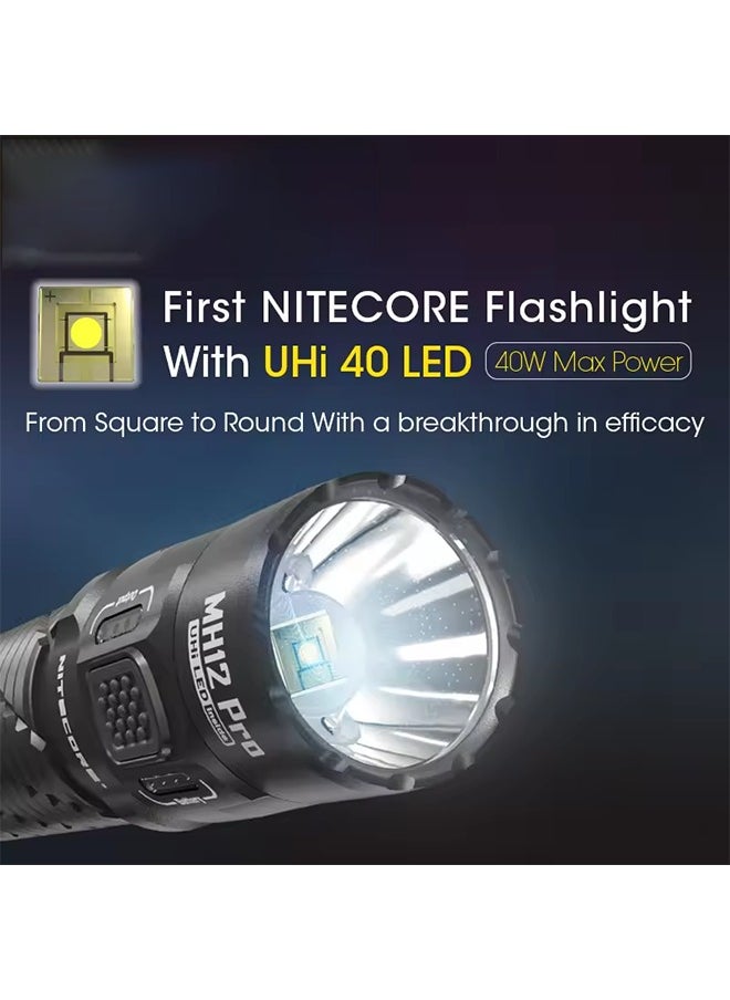 NITECORE NITECORE MH12 Pro USB-C Rechargeable Compact Flashlight 505 Meters Tactical Torch UHi 40 LED Beam  - Image 5