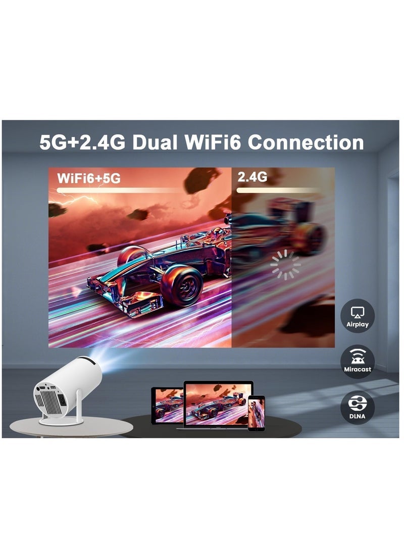 Free Style Projector for Home 4K support 720P Native HD Portable Projector Android 11 YouTube Builtin Apps 5G WiFi Auto Keystone 3500 lumens (350 ANSI) 3 Watt Speaker 176" Screen Compatible 4K TV Stic - Image 4