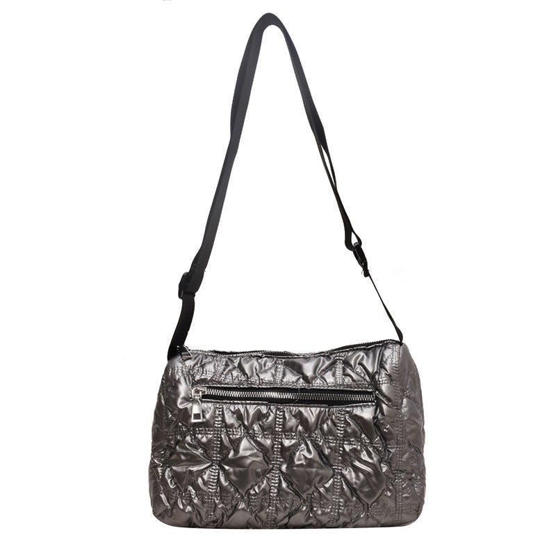 New Style Handbag Women'S Bag Korean Embroidered Rhombus Shoulder Messenger Bag Fashion Joker Small Square Bag