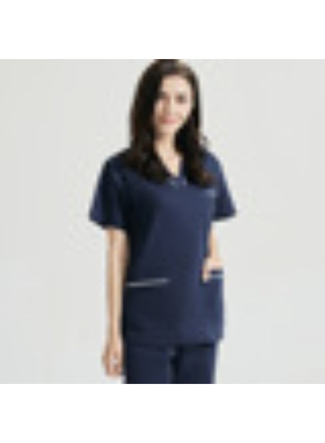 NIBEMINENT Nurse's Summer Thin Short Sleeved Polyester Cotton Hand Wash Suit Women, Operating Room Dentist's Set - Image 1