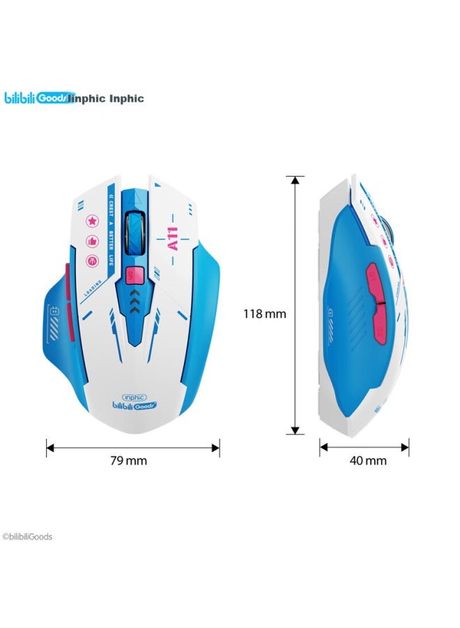 Inphic Bilibili Joint Product A11 Wireless Bluetooth Tri-mode Mouse, Rechargeable, Quiet, Portable, Compatible With Laptops And Ipads - Image 5
