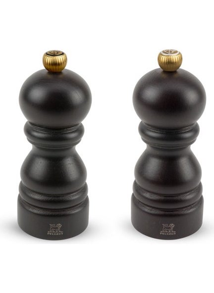 PEUGEOT Paris Salt + Black Pepper Set of 2 Black 12 cm. boxed  - Image 1