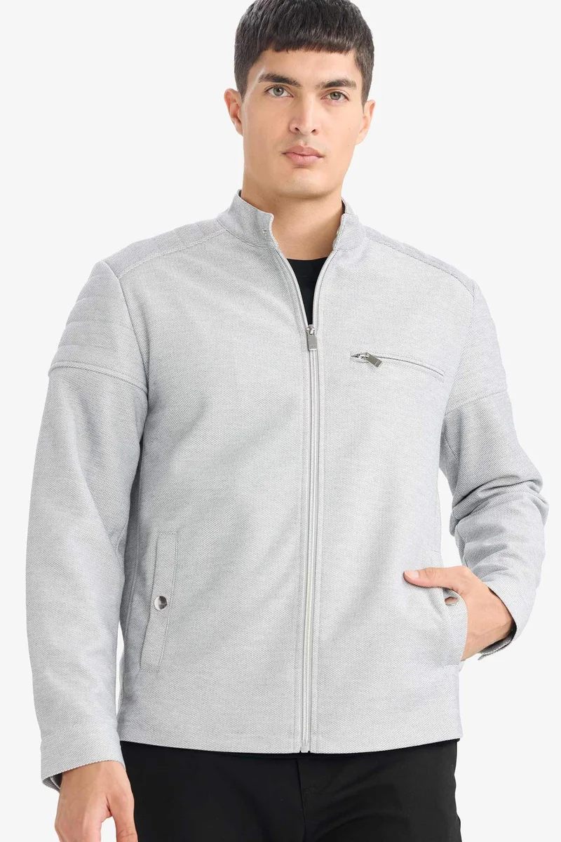 ديفاكتو Slim Fit Zip-Up Jacket