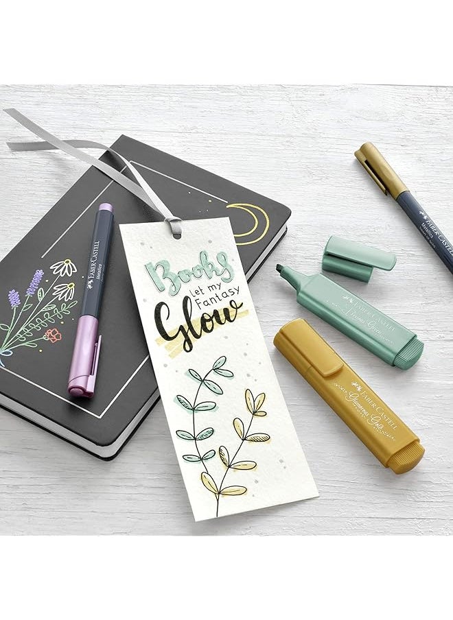 Metallic Highlighter Set Assortment Of 8 Subtle Glitter Highlighter Markers Note Taking And Journaling Supplies