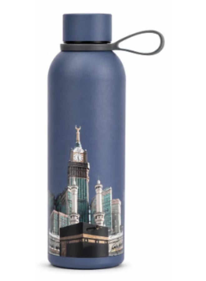 500ml Stainless Steel Vacuum Insulated Water Bottle - Leakproof Thermos for Hot and Cold Drinks with Clock Tower Design