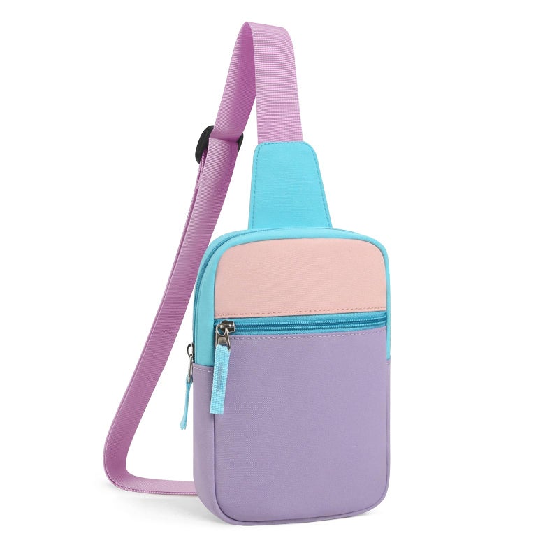 Cotmcor Easter Basket Stuffers for Teens Girls: Fanny Pack Birthday Gift for 8 9 10 11 12 Year Old Teen Girl Trendy Stuff, Preppy Colorblock Crossbody Bag Adjustable Sling Belt Bags Purse for Travel - Image 1
