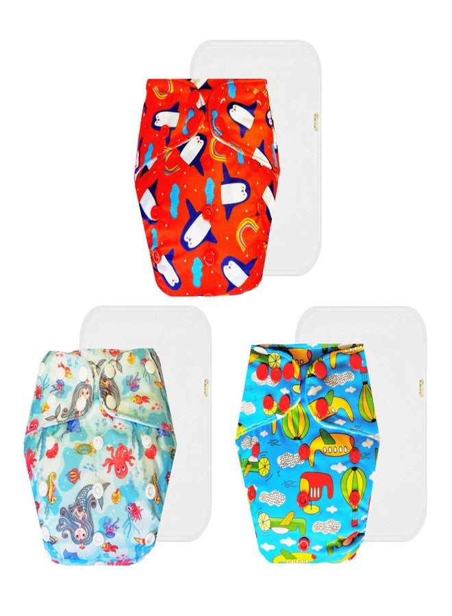 Dumbledo Premium Cloth Diaper with Cotton Insert (Pack of 3) | Soft & Gentle | Breathable | Easy to Clean | Ideal for Toddlers | 3 Months - 3 Years | Unisex Baby - Image 1