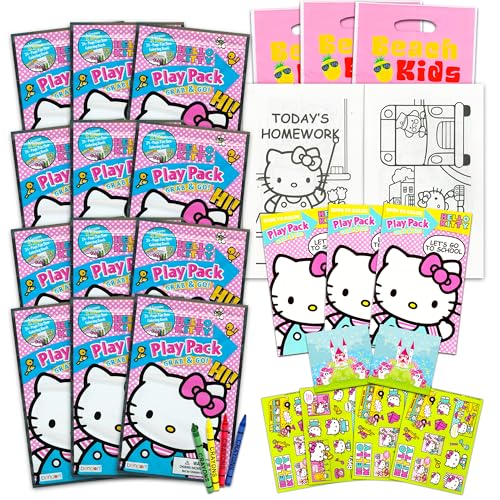 Bendon Publishing Hello Kitty Ultimate Party Favors Packs Bundle  12 Sets with Stickers Coloring Books and Crayons Party Supplies - Image 1
